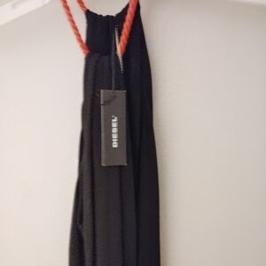 Diesel Black Mini Dress with Red Accents